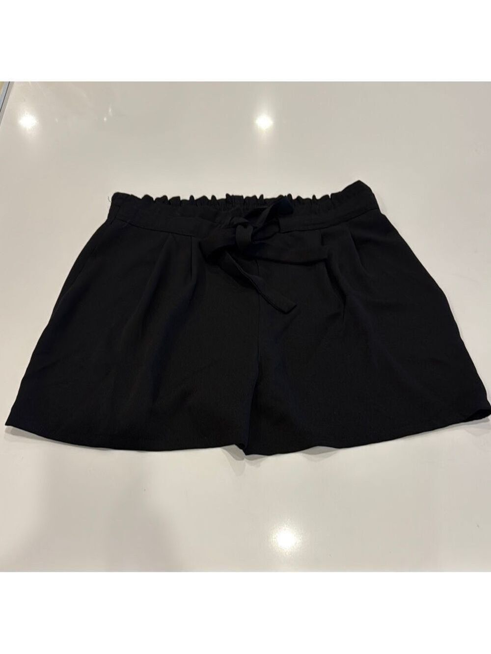 DR2 Black High Waist Shorts Elastic Waistband
